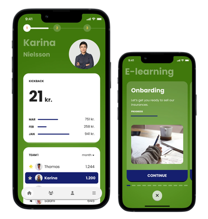 Screenshot of the Bonjour app for Tryg's insurance partners